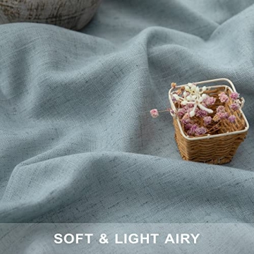 Stylish Aqua Curtains 84 Inch Pair - Semi Sheer Panels