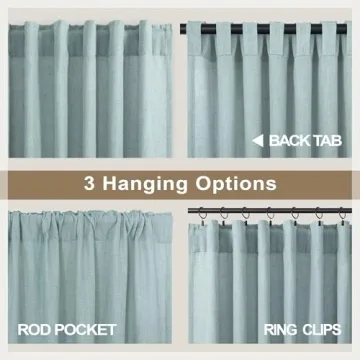 Stylish Aqua Curtains 84 Inch Pair - Semi Sheer Panels