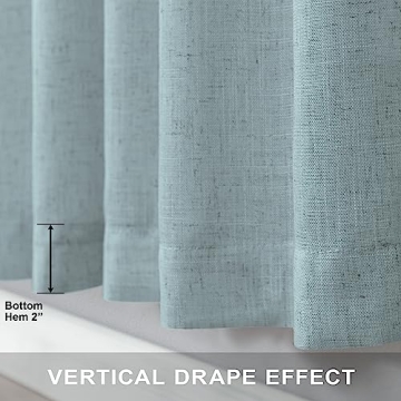 Stylish Aqua Curtains 84 Inch Pair - Semi Sheer Panels