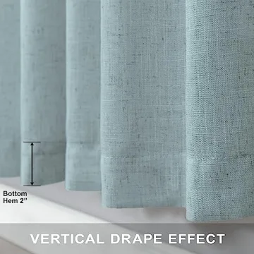 Stylish Aqua Curtains 84 Inch Pair - Semi Sheer Panels