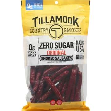 Tillamook Country Smoker Keto Friendly Zero Sugar Smoked Sausages, Original, 10 Ounce