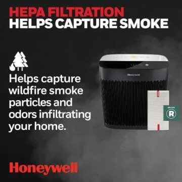 Honeywell InSight Series HEPA Air Purifier for Home, Extra-Large Rooms, includes Air Quality Monitor, Reduces Allergens, Smoke, Wildfire Smoke, Dust, Pollen, Pet Dander and More, Black, HPA5300B