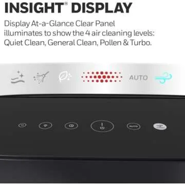 Honeywell InSight Series HEPA Air Purifier for Home, Extra-Large Rooms, includes Air Quality Monitor, Reduces Allergens, Smoke, Wildfire Smoke, Dust, Pollen, Pet Dander and More, Black, HPA5300B