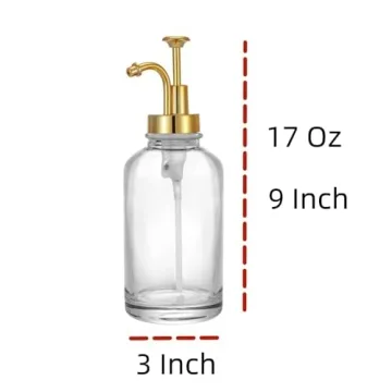 Elegant 2 Pack Glass Soap Dispensers with Gold Pump