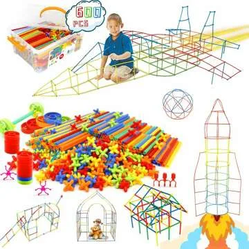 STEM Straw Building Kit for Kids - 600Pcs Fun!