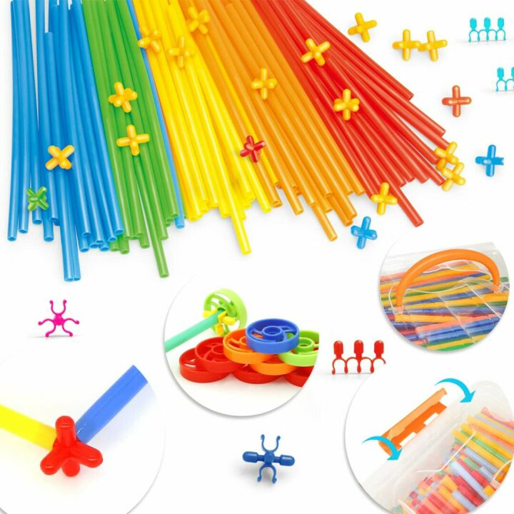 STEM Straw Building Kit for Kids - 600Pcs Fun!