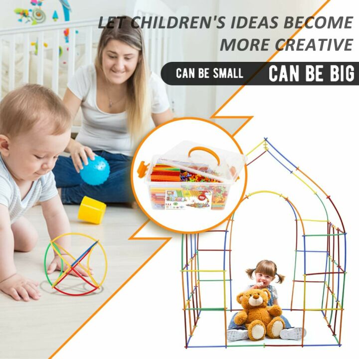 STEM Straw Building Kit for Kids - 600Pcs Fun!