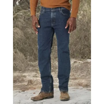 Wrangler Authentics Men's Comfort Flex Waist Jean Dark Stonewash 34W x 29L