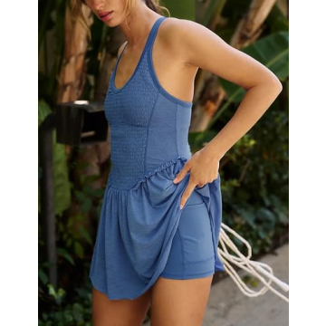PUWEI Women's Active Dress with Built-in Bra and Shorts