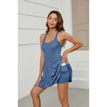 PUWEI Women's Active Dress with Built-in Bra and Shorts