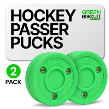 Green Biscuit Hockey Passer-2 Pack | Off-Ice Street Hockey Pucks for Improved Passing