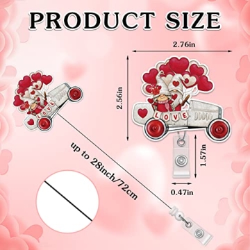 12 Cute Valentine's Day Felt Retractable Badge Holders