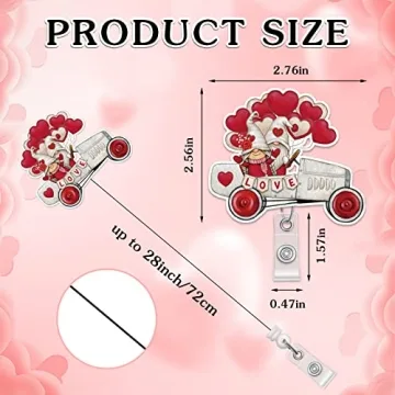 12 Cute Valentine's Day Felt Retractable Badge Holders