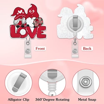 12 Cute Valentine's Day Felt Retractable Badge Holders