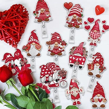 12 Cute Valentine's Day Felt Retractable Badge Holders