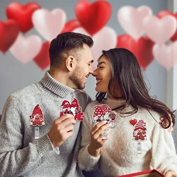 12 Cute Valentine's Day Felt Retractable Badge Holders