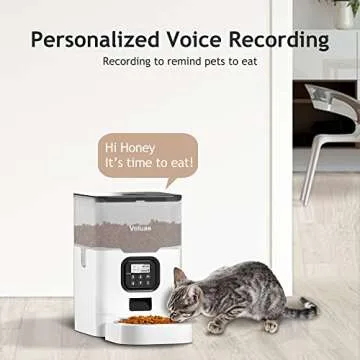 VOLUAS Automatic Cat Feeder with Timer & Voice Recorder