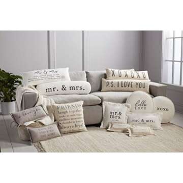 Mud Pie P.S. I Love You Decorative Throw Pillow