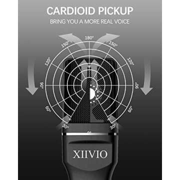 XIIVIO USB Microphone, Computer Microphone for PC Gaming Condenser Mic with Tripod Stand and Pop Filter for Recording Voice Over, Streaming Twitch,Podcasting,Compatible with Desktop Laptop Computer