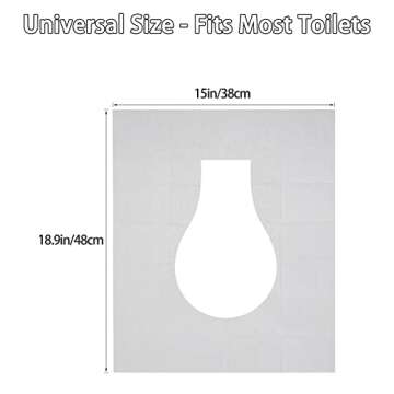 MA CHÉRIE Disposable Toilet Seat Cover 60 Pcs,Extra Large,Flushable,Travel and Pocket Size