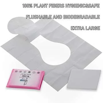 MA CHÉRIE Disposable Toilet Seat Covers - 60 Pcs, Eco-Friendly