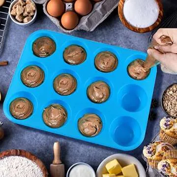 Sidosir Silicone Muffin Pans - Non-Stick & Reusable