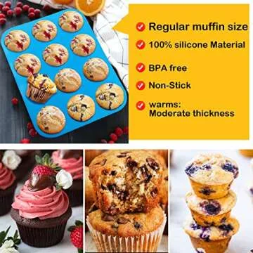Sidosir Silicone Muffin Pans - Non-Stick & Reusable
