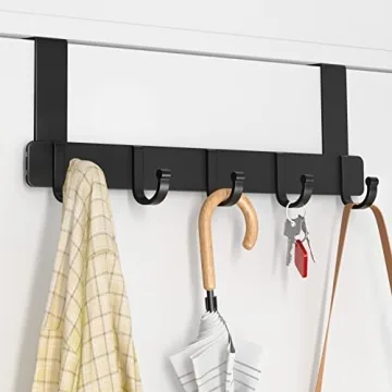 Sturdy Over The Door Hooks 5-Hook Hanger for Any Room