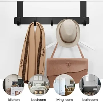 Sturdy Over The Door Hooks 5-Hook Hanger for Any Room