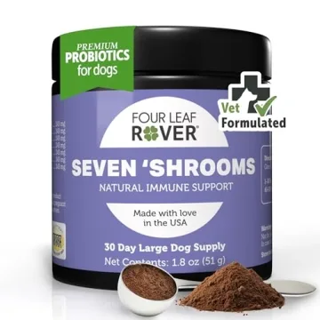 Four Leaf Rover Seven Shrooms - Organic Mushroom Supplement for Dogs - Veterinarian Formulated Whole...