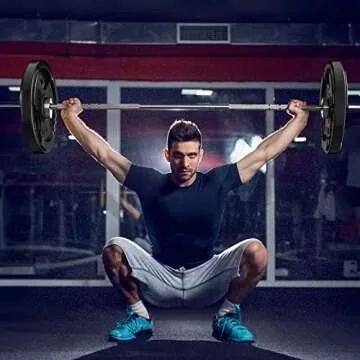 RitFit Weight Plates for Barbell, 2-Inch Olympic Rubber Grip Plates for Weightlifting and Strength Training in Home & Gym, Single, Pair and Sets(10LB, Pair)