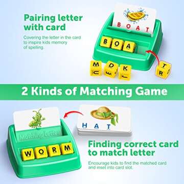 Toys for 3-8 Year Olds Boys Girls, Matching Letter Game Educational Games for Kids Ages 3-8 Hallowee...