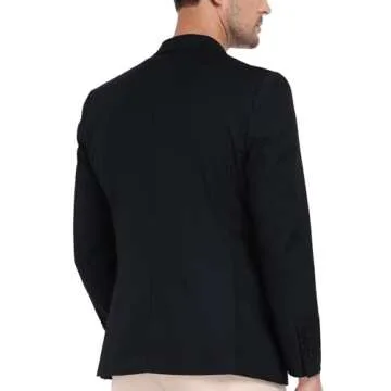 AIBUYTA Black Suit Jacket for Men 2 Button Casual Mens Blazer Regular Fit Sport Coats for Daily Formal Business L