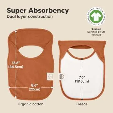 KeaBabies 8-Pack Baby Bibs for Boys, Girls - Pullover Bibs for Drooling Teething Baby Girl & Boy Toddler, Newborn, Soft & Absorbent, Cute Colors, Large Torso Coverage Keep Infant Clean & Dry (Brick)