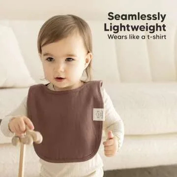 KeaBabies 8-Pack Baby Bibs for Boys, Girls - Pullover Bibs for Drooling Teething Baby Girl & Boy Toddler, Newborn, Soft & Absorbent, Cute Colors, Large Torso Coverage Keep Infant Clean & Dry (Brick)