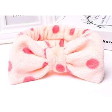 HappyDaily Lovely Supersoft Shower Hair Band - Cute Bowknot Headband (2 Pack)