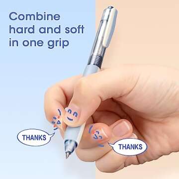 WRITECH Retractable Gel Ink Pens: 8ct Black Ink 0.5mm Extra Fine Point Tip Click Pen for Smooth Writing Journaling Drawing Note Taking Sketching No Bleed & Smear & Smudge Double Colors Duet-Grip