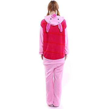 Unisex-adult Animal Onesie Pig Pajamas Cosplay Costume Halloween (Small (57.9-61.8 Inch), Piglet)