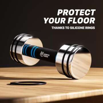 Adjustable Dumbbell Set 10lb Pair (5lb/7lb/8lb/10lb) Set of 2 Steel Dumbbells Chrome Weights with Foam Handles Home Gym Workout (Standard-Finish 10lb×2)