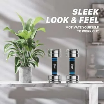 Adjustable Dumbbell Set 10lb Pair (5lb/7lb/8lb/10lb) Set of 2 Steel Dumbbells Chrome Weights with Foam Handles Home Gym Workout (Standard-Finish 10lb×2)