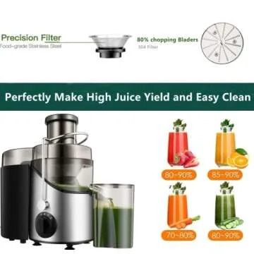 Juicer Extractor 400W Machines, 3" Feed Chute Juice Centrifugal for Whole Fruit and Vegetables, BPA ...
