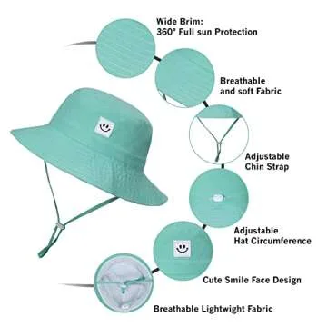 Infant Sun Hat Beach Bucket Hat for Girls up to 6 Months