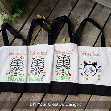 TOPDesign 1 | 3 | 6 | 12 | 24 Pack Super Strong Large 12oz Cotton Canvas Tote Bag, Reusable Grocery Shopping Cloth Bags, Fashionable Two-Tone Totes for Crafts, DIY Your Creative Designs (Pack of 1)
