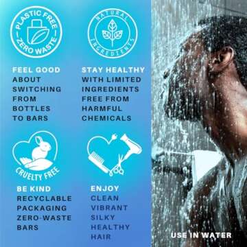 Spiraleaf Whiff Shampoo and Shave Bar UNSCENTED Limited Ingredients, No Scents or Colorings, Made USA, Concentrated Formula