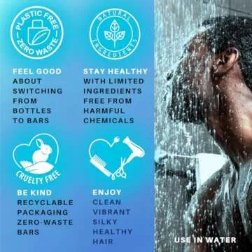 Spiraleaf Whiff Shampoo and Shave Bar UNSCENTED Limited Ingredients, No Scents or Colorings, Made USA, Concentrated Formula