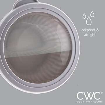 COOK WITH COLOR Prep Bowls with Lids- Wide and Deep Nesting Plastic Small Mixing Bowl Set with Lids, 8 Piece Set - Wide Bowls, Gray