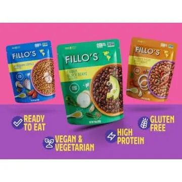 Fillo's Cuban Congri - Black Beans and Rice, Ready to Eat Rice with Beans, 8 oz Pk of 6, Gluten-Free, Preservative-Free, Microwavable Meals, Non-GMO, Vegan