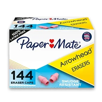High-Quality Paper Mate Arrowhead Pink Pearl Cap Erasers, 144 Count