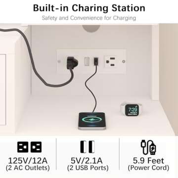 Elegant CSZZD Vanity Desk with LED Lighted Mirror Set