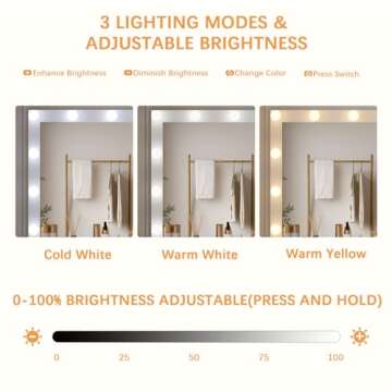 Elegant CSZZD Vanity Desk with LED Lighted Mirror Set